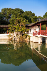 Naklejka premium A traditional garden in the Jiangnan style