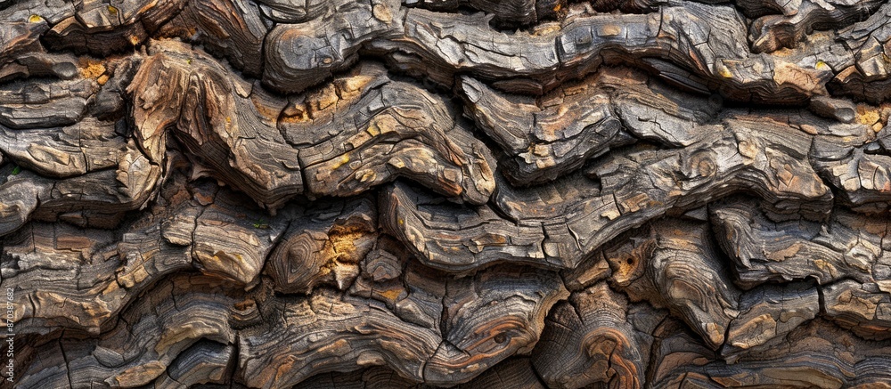 Poster The wood results from lignification in the trunk, branches, and twigs of plants, forming a durable material suitable for various applications like a copy space image.