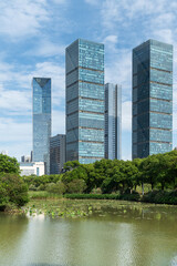 Lakeside modern office building in China