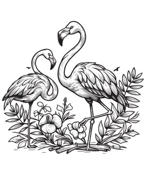 recommend clip art: Flamingo line art