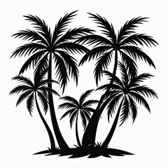 Fototapeta premium Sunset Calm Palm Tree Silhouette
