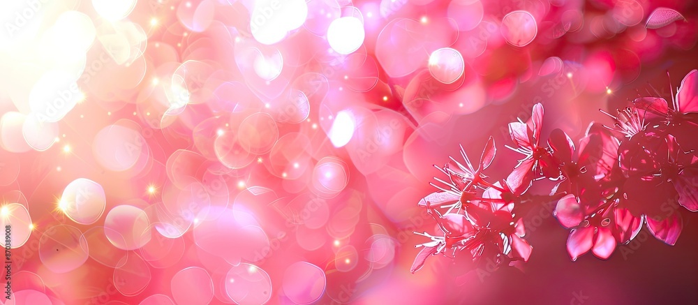 Leinwandbilder a soft-focused, blurred bokeh in a bright pink hue background idea with space for more images. copy 