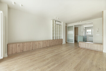 Modern empty living rooms  Neutral colors and soft tones on the walls and furniture