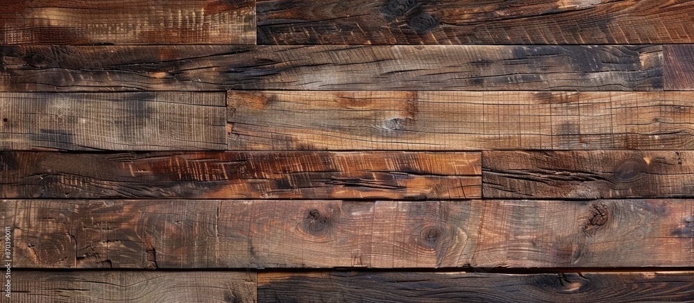 Aufkleber texture of reclaimed dark wood for background with copy space image.