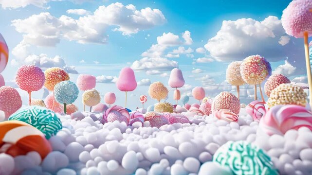 Fantasy surreal candy and sweets landscape