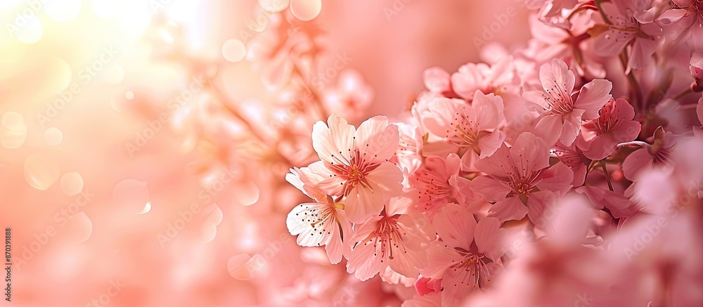 Aufkleber japanese cherry blossoms create a stunning backdrop in spring photographs with abundant copy space i