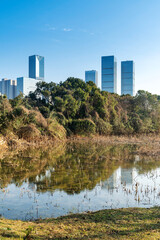 Lakeside modern office building in China
