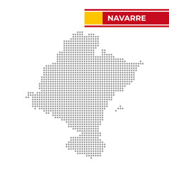 Obraz premium Dotted map of Navarre in Spain