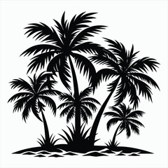 Calming Coastline Palm Tree Silhouette