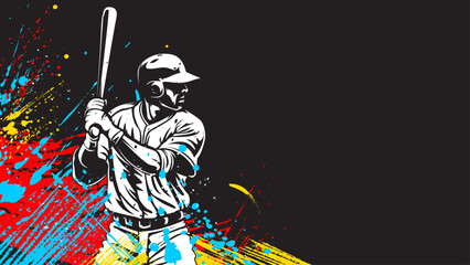 Baseball player. Baseball cap. Baseball sport theme vector illustration.
