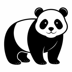 panda bear with bamboo, teddy cartoon, illustration,
