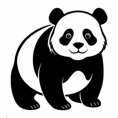 panda bear with bamboo, teddy cartoon, illustration,