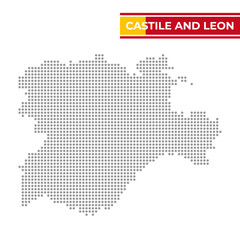 Obraz premium Dotted map of Castile and Leon in Spain