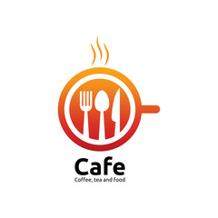 Cafe creative logo design template
