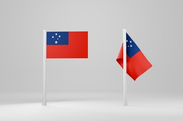 Samoa Flag 3d Illustration Stock Image	