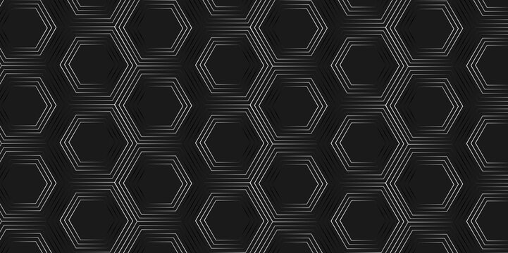 black hexagon geometric abstract transparent background. vector gradient gray stock line abstract pattern Transparent monochrome striped texture, seamless pattern, modern stylish texture.