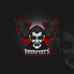 vampires Emblem Mascot Modern Character Logo Design