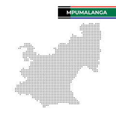 Obraz premium Dotted map of Mpumalanga is a province of South Africa
