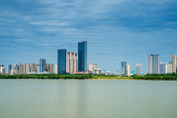 Fototapeta premium Lakeside modern office building in China