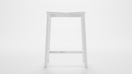 Handmade modern small wooden stool premium photo 3d render