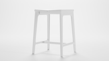 Handmade modern small wooden stool premium photo 3d render