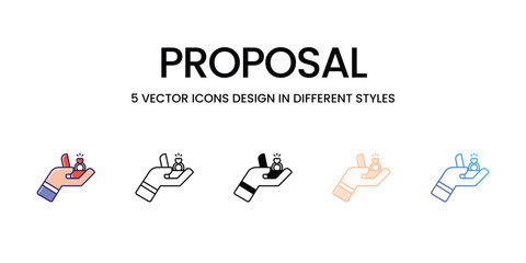 PROPOSAL icons set vector illustration. vector stock
