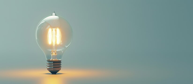 Stock photo showing a basic light bulb with ample empty space for custom elements - ideal for designers needing a copy space image.