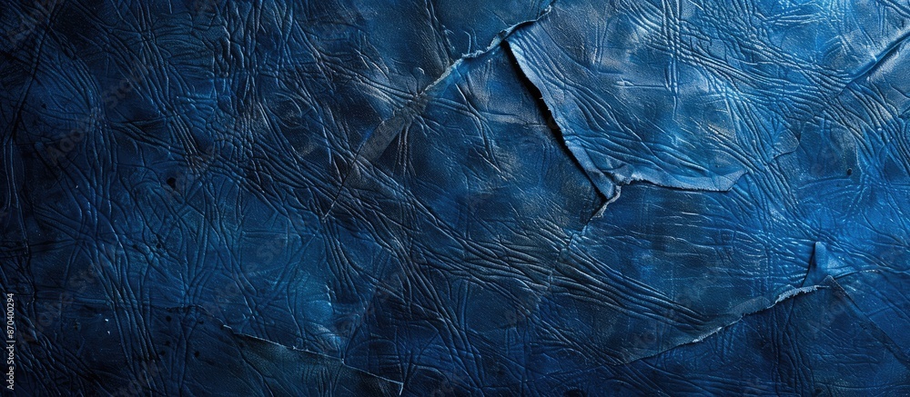 Poster blue abstract background with leather texture or substitute, displayed with copy space image.