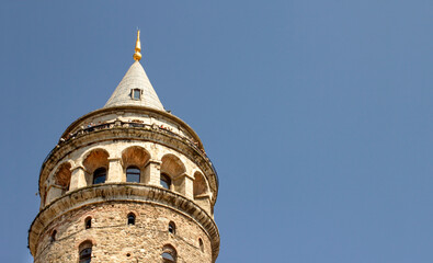 The restored Galata Tower, one of the historical symbols of Istanbul,Turkey