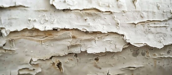 Close-up of a natural background resembling paper with a birch bark texture, showcasing a copy space image.