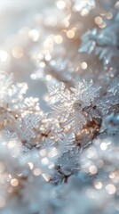 Fototapeta premium Frosty White Background with Icy Bokeh and Illuminated Center