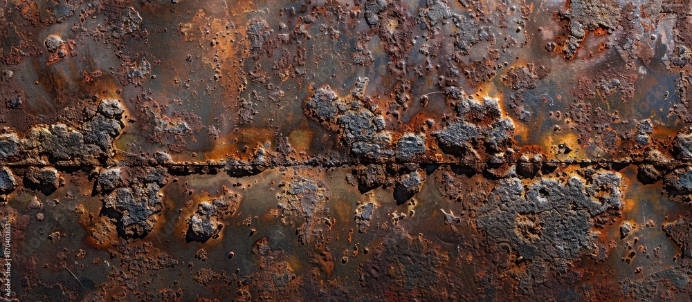 Poster detailed high-resolution image of a rusty metal surface with ample copy space.