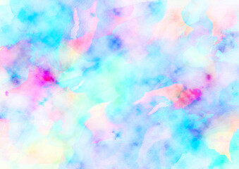 カラフルなにじんだ水彩背景テクスチャ