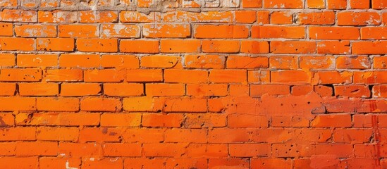 A background of an orange brick wall with copy space image.