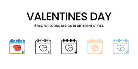 VALENTINES DAY icons set vector illustration. vector stock