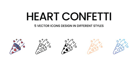 HEART CONFETTI icons set vector illustration. vector stock