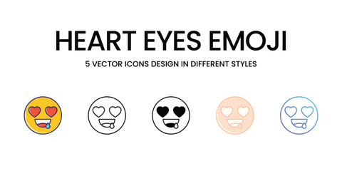 HEART EYES EMOJI icons set vector illustration. vector stock