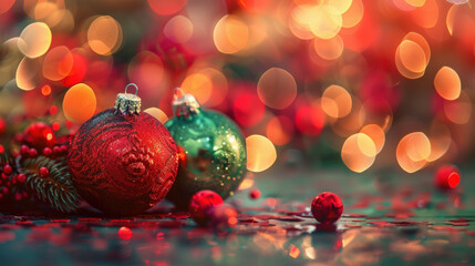 Obraz premium Festive Evening Christmas Decorations 