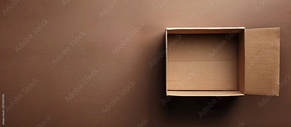 Poster a paper box with a cardboard texture, perfect for a copy space image.