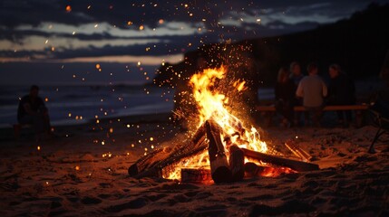 Beach bonfires crackle and pop, sending sparks dancing into the night sky as friends gather round.