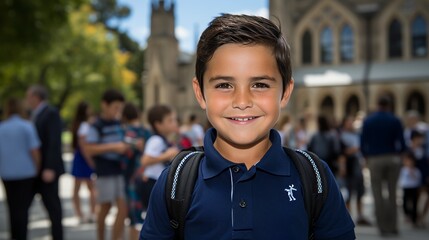 Embarking on the thrilling academic journey on the memorable first day at school