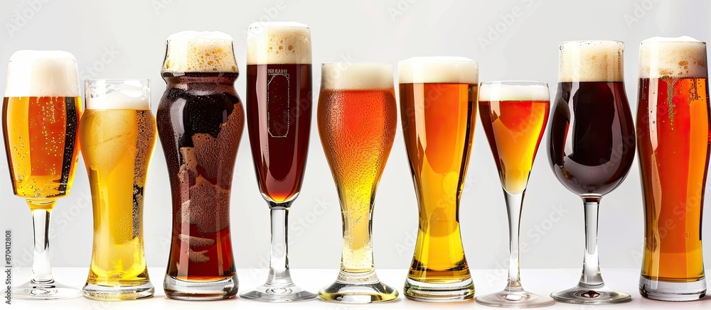 Poster copy space image of various types of beer.