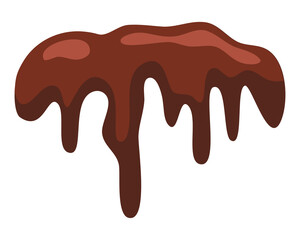 Brown chocolate sauce dripping syrup