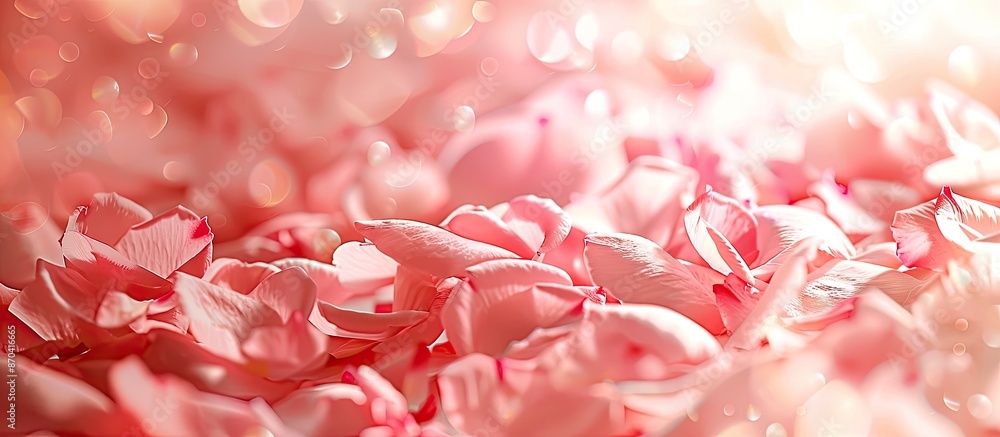 Poster background adorned with delicate petals, suitable for copy space image.