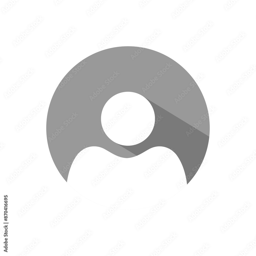 Poster default avatar profile icon with long shadow. simple user sign symbol