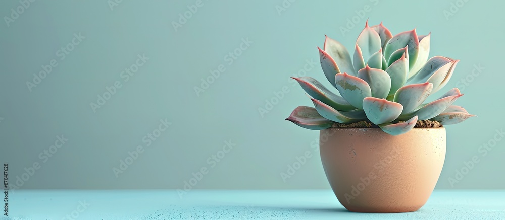 Aufkleber playfully engaging with a succulent plant in a pot, with an empty area ready for additional elements