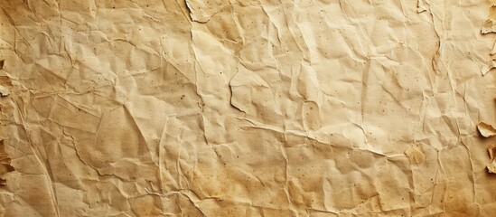 Fototapeta premium Close-up of an old, textured beige paper surface with space for text or images. Copy space image. Place for adding text and design