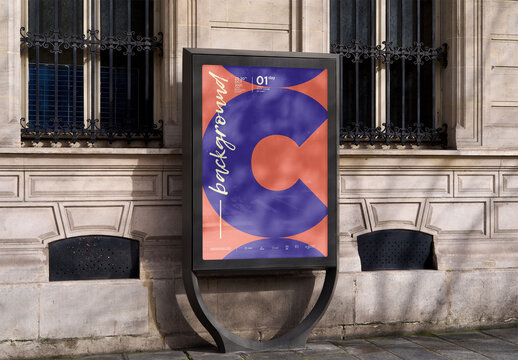 Mockup Of Customized Poster Outside Building