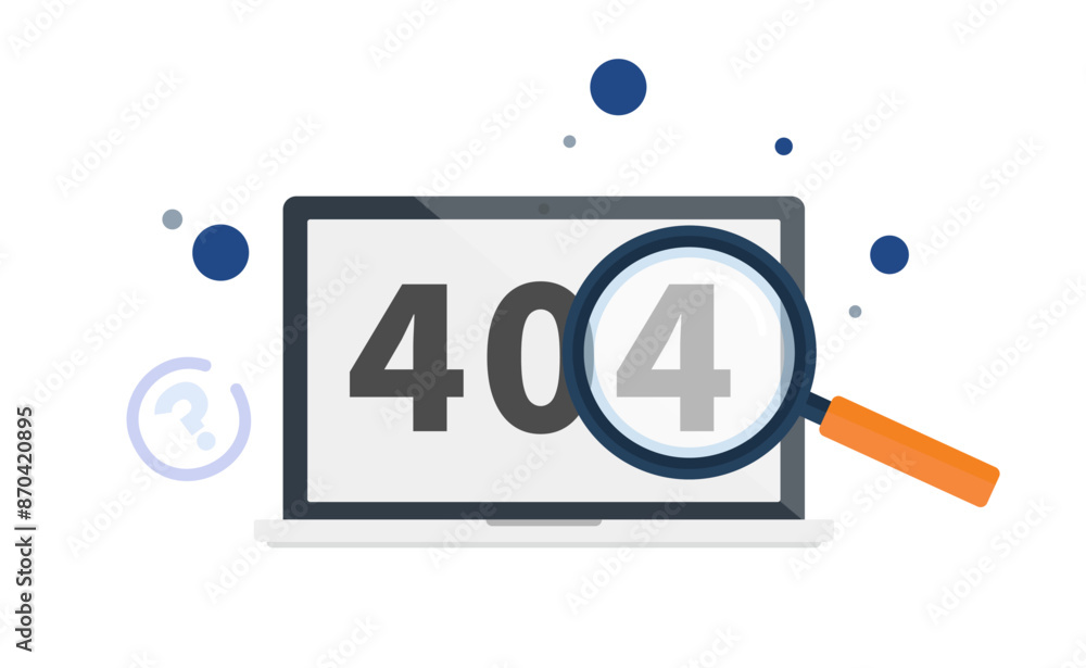 Poster 404 error page not found .business concept app screen. modern screen template mobile app.