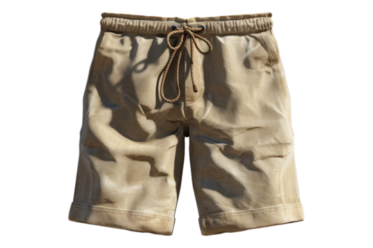 Mens summer shorts isolated on transparent background